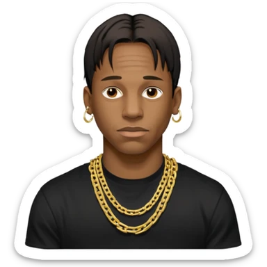 Travis Scott with gold chain necklace  sticker