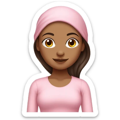 brunett yoga girl light pink clothes n sticker