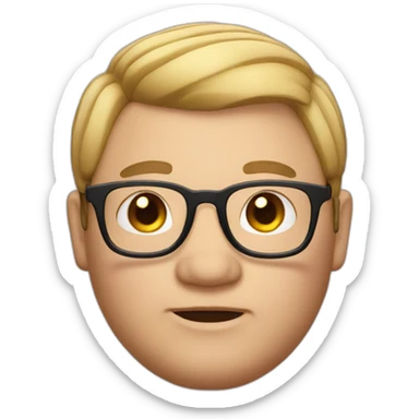 Memoji of a fat guy that uses glasses and an earring sticker