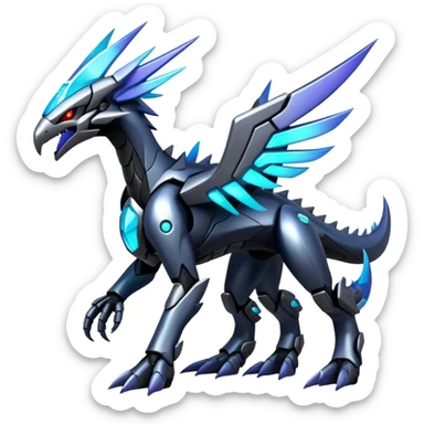 Punk’ish Edgy Futuristic Badass Dark Gothic Zekrom-Dialga-Aurorus-Hybrid-Creature sticker