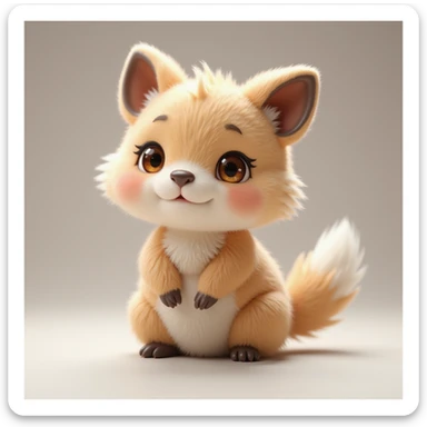 chiikawa character, realistic fur texture, gentle lighting, cute expression, minimal background sticker
