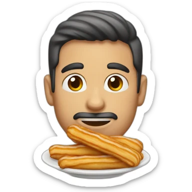 Hombre haciendo churros sticker