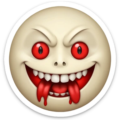 Insane smiley face who’s greedy and has red tired eyes evil  sticker