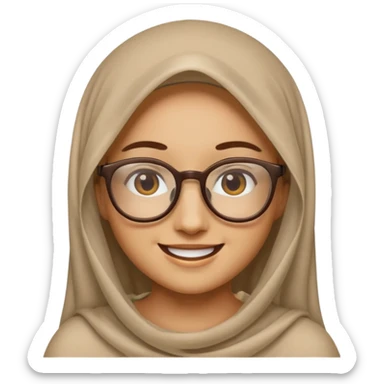 A veiled emoji wearing glasses sticker