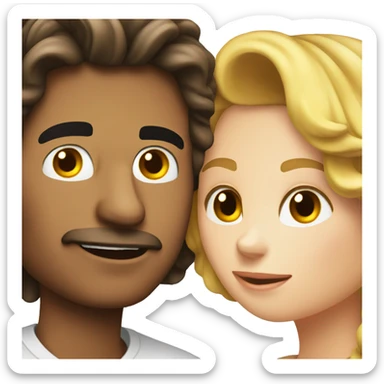 romantic moment between lovers Mexican man and white woman sticker