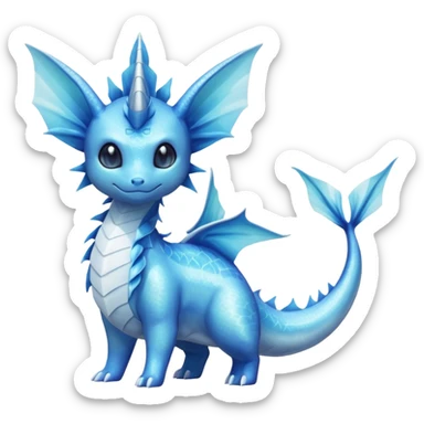 Lumineon-Vaporeon-Dragonair-Fakémon-hybrid-creature (full body)  sticker