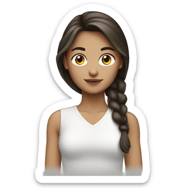 white brunette girl with cavalier  sticker