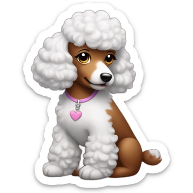 Poodle massage girl sticker