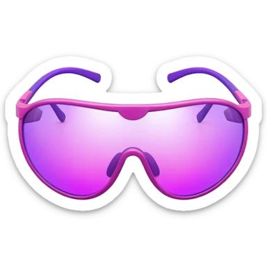 pink and purple two-tone shield visor glasses, color transition, Y2K style sticker