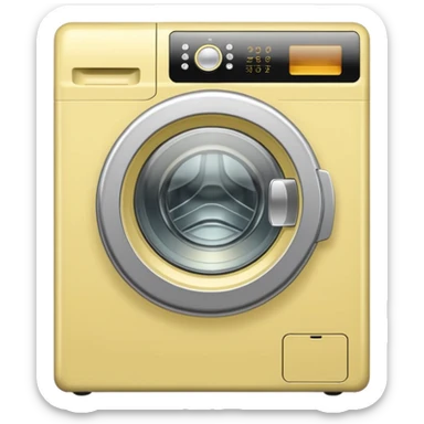 pale yellow simple washing machine sticker