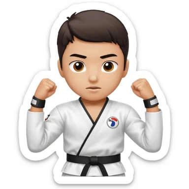 Taekwondo Kid pose sticker