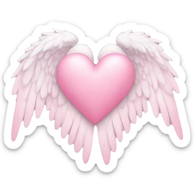 pink pastel heart with angel wings sticker
