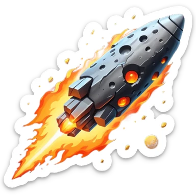 Asteriod emoji make it Falling like a shooting star keep it a ssteriod alone sticker