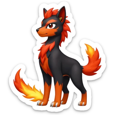 Litten-Houndour-Fakémon-hybrid-creature (full body)  sticker