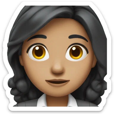 accounting girl with black hair sticker