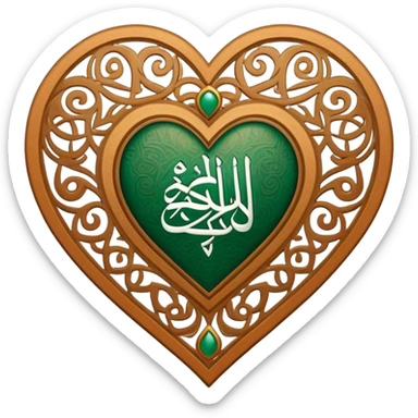 A heart with an Arabic character with decorations representing the south of Saudi Arabia  sticker
