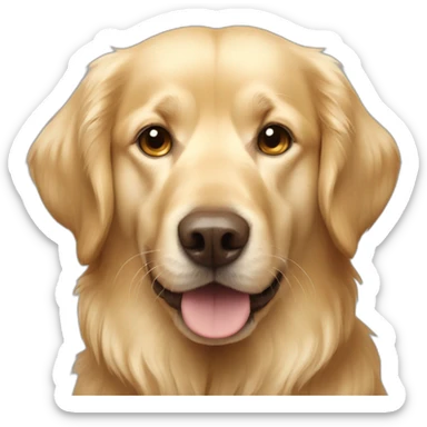 Blond dog like a golden retriever but with brown noise sticker