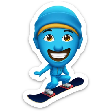 aladin genie blue face snowboard sticker
