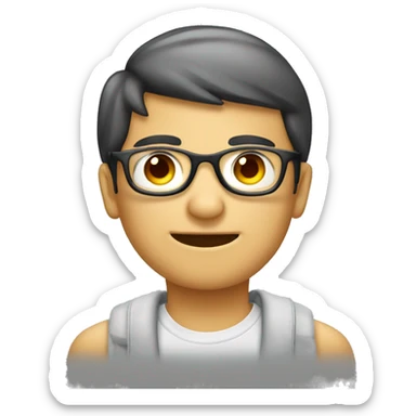 Ragazzo con gli occhiali che si inchina sticker