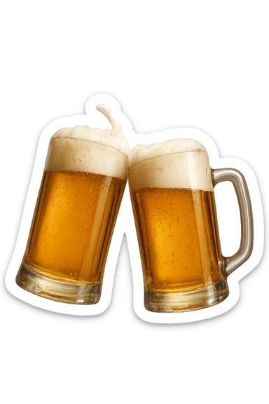 2 drink che fanno brindisi di birre senza mani realistiche sticker