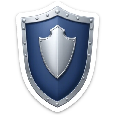 a navy blue shield with a gauntlet in front sticker