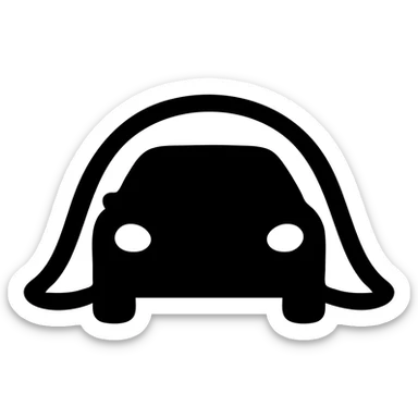 elegant and minimalist icon of a car with a transparent film covering it, smooth lines sticker