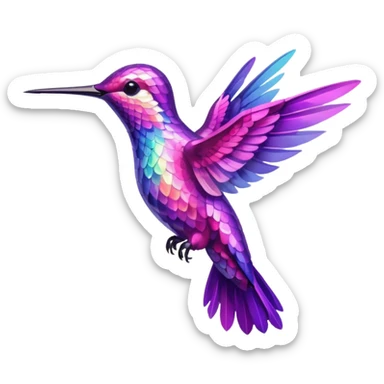 Pink/purple hummingbird emoji sticker