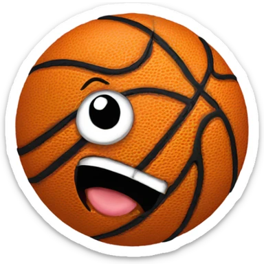 Emoji smiley after shooting a basketball sticker