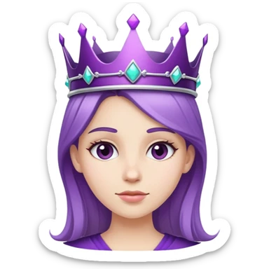 Chica blanquita con corona morada sticker