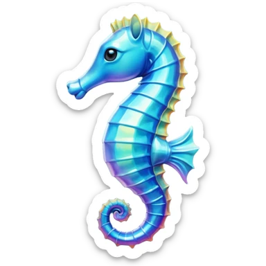 Blue seahorse sticker