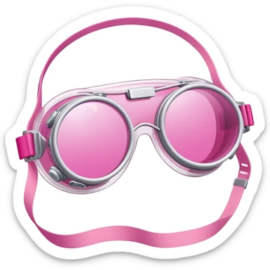protective goggles with pink polarized lenses, adjustable headband sticker