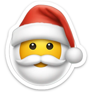 Bauble emoji with beard and black and white santa hat sticker