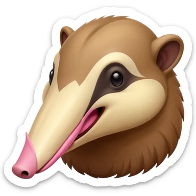 anteater sticking its tongue out sticker
