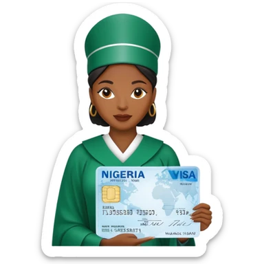 Nigeria, travel visa, with black woman photo on it. sticker