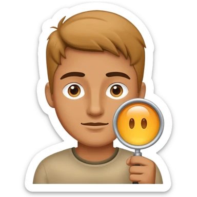 Man with lupa sticker