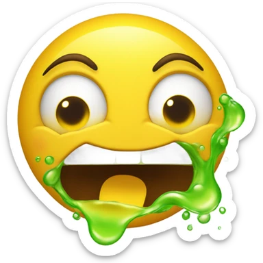 Emoji throwing up sticker