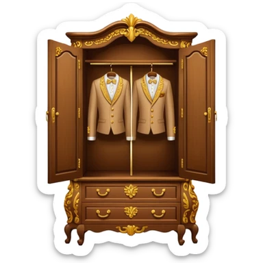 the lady who was turned into a wardrobe by magic, a character from the fairy tale Beauty and the Beast sticker