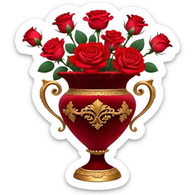 Roses in a vintage vase sticker