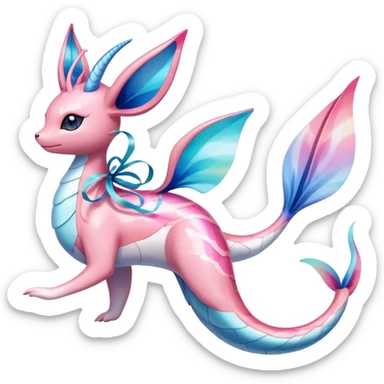 Colorful Sylveon-Vaporeon-Milotic-hybrid sticker