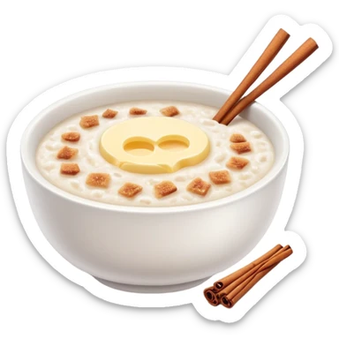 rice porridge with butter and cinnamon sugar sticker