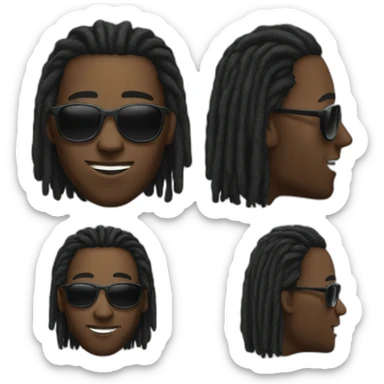 a black guy with dreads and sunglasses  sticker