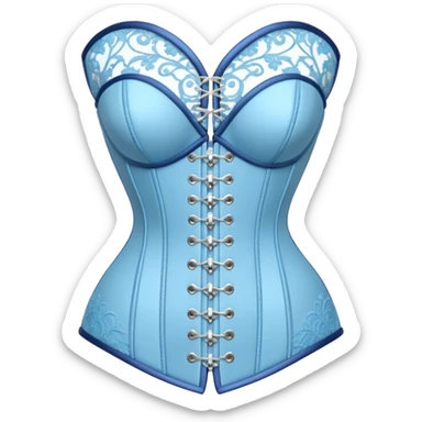 light blue lace and rhinestone corset sticker
