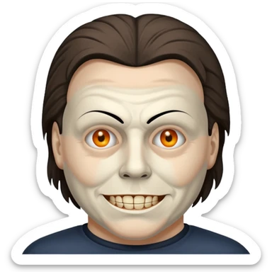 Micheal myers with a grin without red on his face sticker