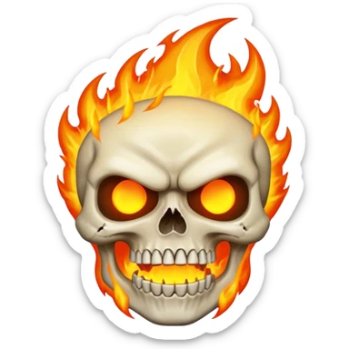 Angry flame death  sticker