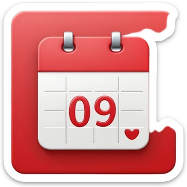 minimalistic Apple-style emoji icon of a calendar in 3D perspective, single date number centered, no text or month name, soft shadows, realistic glossy material, subtle depth, high-resolution, modern flat 3D design sticker