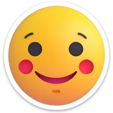 3D smiley emoji, round shape, worried face, with the text "para" sticker