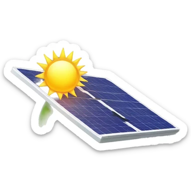 solar panel whith the sun shinning on sticker