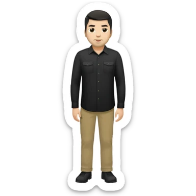 Chino Moreno long black shirt, khaki pants sticker