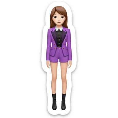 Pelo castaño,delgada,alta, mi color favorito es el lila me gusta lo coquet y lo asthetic,estoy asiendo mi Glow up y soy fan a BLAK PINK 🖤🩷 sticker