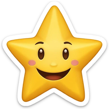 a star  with a heavily exaggerated smile sticker